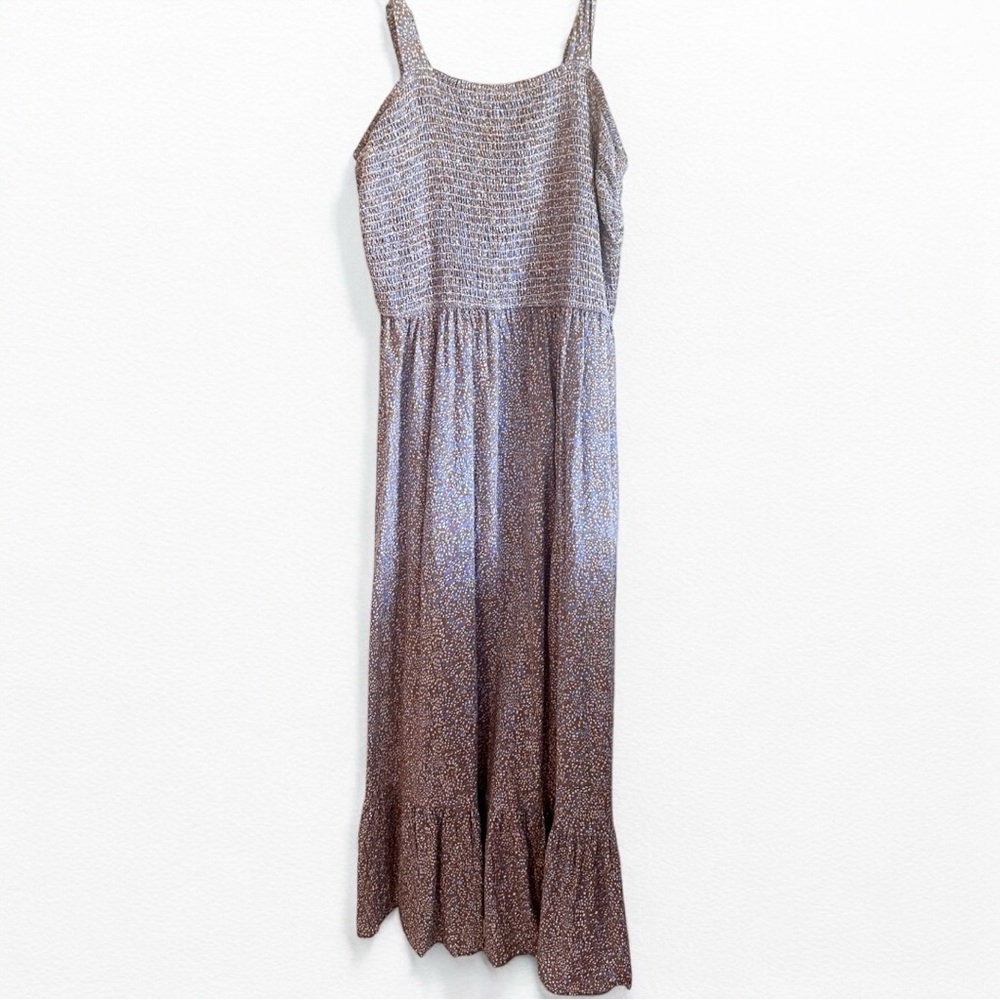 Jessica Simpson Light Blue Floral Smocked Midi Dress - Size Medium